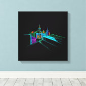 Levendige stadsbrug Unieke Moderne Canvas Afdruk (Insitu (Houten vloer))