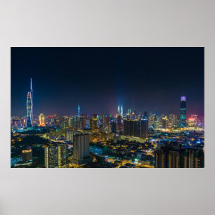 Levendige stadslandschapsfotografie poster