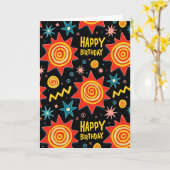 Levendige Starburst Verjaardagskaart Kaart (Gele Bloem)