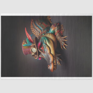 Levendige Steampunk Alligator Decoupage Tissuepapier