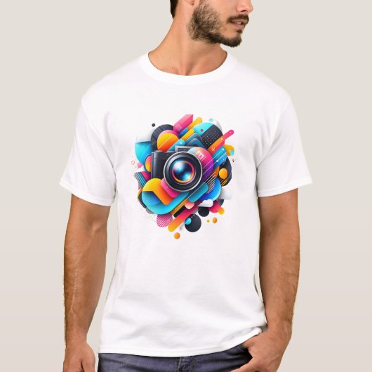 Levendige Stedelijke Abstracte Kunst T-shirt (Voorkant)