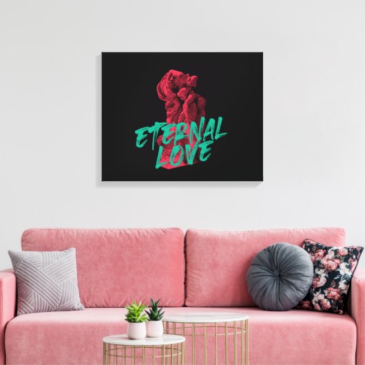 Levendige, stedelijke, trendy grafische vormgeving canvas afdruk (Insitu (Woonkamer))