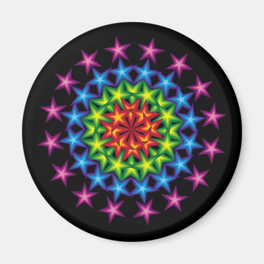 Levendige sterren cirkels magneet (Voorkant)