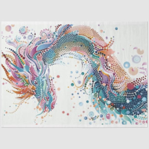 Levendige stip geschilderd Dragon Decoupage Tissue Tissuepapier