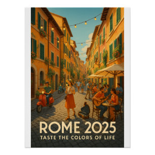 Levendige straten van Trastevere kunst Perfect Poster