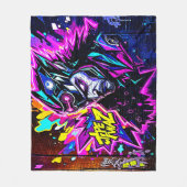 Levendige Street Art Glow Fleece Deken (Voorkant)