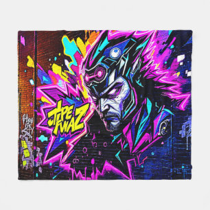 Levendige Street Art Glow Fleece Deken