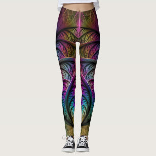 Levendige structuren Kleurrijke abstracte fractale Leggings