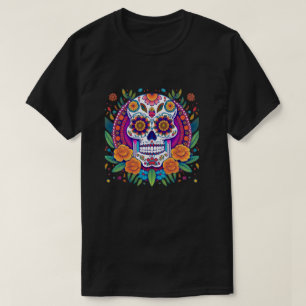 Levendige suikerschedel Fiesta - Dia de los Muerto T-shirt