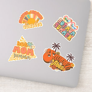 Levendige Summer Fun Sticker Collectie - Set van 4
