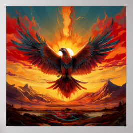 Levendige Sunrise Phoenix Poster - Majestic Wildli