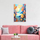 Levendige Sunset Floral Landschap Natuur Art Canvas Afdruk (Insitu (Woonkamer))