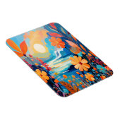 Levendige Sunset Floral Landschap Natuur Art Magneet (Rechterzijde)