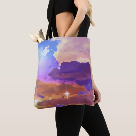 Levendige Sunset Medium Canvas tas (Dichtbij)