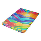 Levendige Sunset Mountain Art Print Badmat (Gekanteld)
