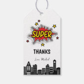 Levendige Superheld Bewerkbare Gift Tag Cadeaulabel (Voorkant)