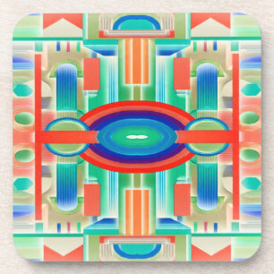 Levendige Symmetrie Geo-Abstract Paneel Bier Onderzetter