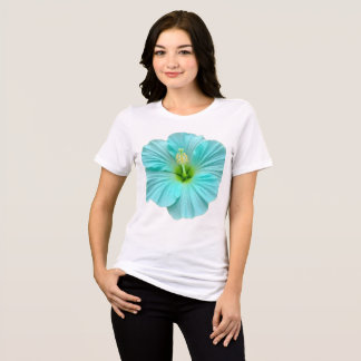 Levendige Teal Hibiscus Bloem Grafische T-shirt