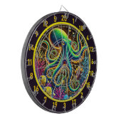 Levendige tentakels Octopus Dartboard Dartbord (Voorkant Links)