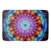 Levendige Tie Dye Kaleidoscoop Rainbow Mandala Badmat (Voorkant)