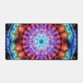 Levendige Tie Dye Kaleidoscoop Rainbow Mandala Bureaumat (Voorkant)