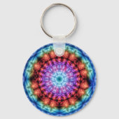 Levendige Tie Dye Kaleidoscoop Rainbow Mandala Sleutelhanger (Achterkant)
