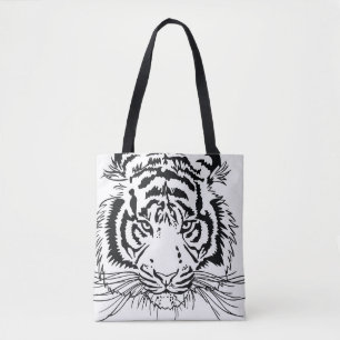 Levendige tijger: majestueuze wildlife illustratie draagtas