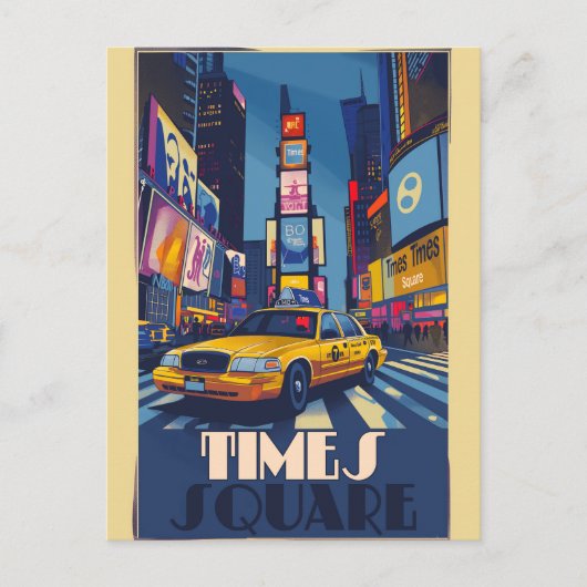 Levendige Times Square: NYC Briefkaart (Voorkant)