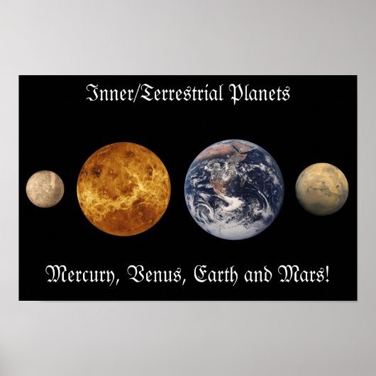 Levendige tinten binnenplaneten poster (Voorkant)