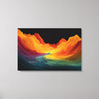 Levendige Topografie | Surrealistisch Landschap (7 Canvas Afdruk
