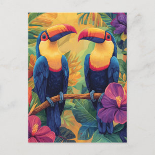 Levendige Toscaanse Schilderij Tropische Vogels in Briefkaart
