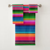 Levendige traditionele Mexicaanse tapebandstripes Bad Handdoek (Insitu)