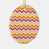 Levendige Tribal ZigZag Keramisch Ornament (Rechts)