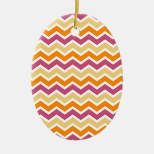 Levendige Tribal ZigZag Keramisch Ornament