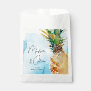 Levendige tropische ananas Waterverf bruiloft Bedankzakje