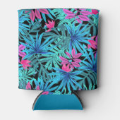 Levendige tropische bladeren patroon Koelbox Blikjeskoeler (Voorkant)