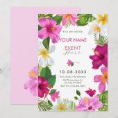 Levendige tropische bloemen kaart (Voorkant / Achterkant)