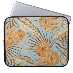 Levendige tropische bloemen: kleurrijk naadloos. laptop sleeve
