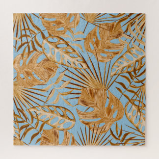 Levendige tropische bloemen: kleurrijk naadloos. legpuzzel