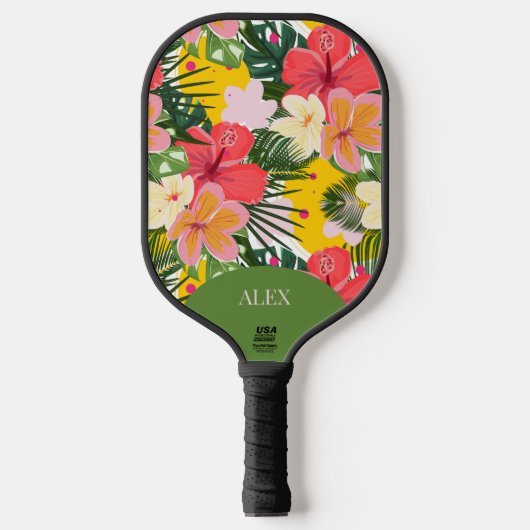 Levendige tropische bloemen pickleball paddle (Voorkant)