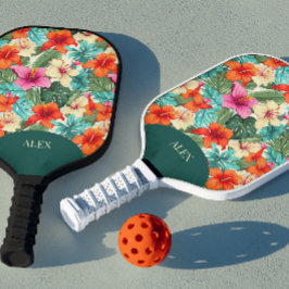 Levendige  tropische bloemen pickleball paddle