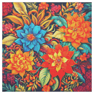 Levendige tropische bloemen stof