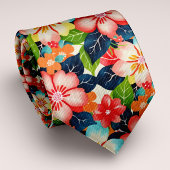 Levendige tropische bloemen stropdas