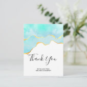 Levendige tropische groene met gouden rand Dank je Briefkaart (Staand voorkant)