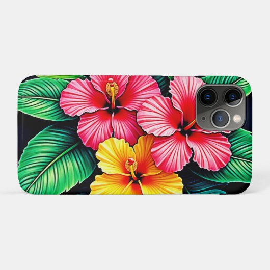 Levendige Tropische Hibiscus Kunst Case-Mate iPhone Case (Achterkant (horizontaal))