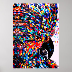 Levendige Tropische Vogel Muurkunst in Expressioni Poster