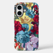 Levendige tuin monogram kleurrijke bloemen Case-Mate iPhone case (Achterkant)
