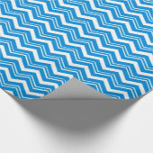 Levendige Turquoise en witte Zigzags Cadeaupapier (Hoek)