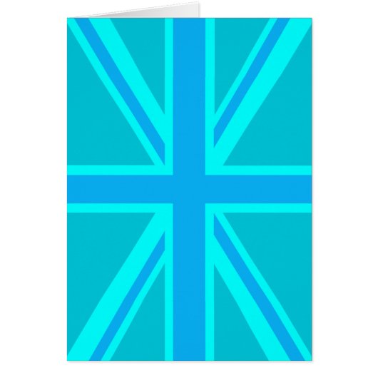 Levendige Turquoise Union Jack Britse Vlag (Voorkant)