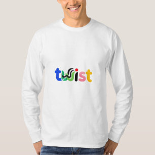 Levendige Twist Typografie Kunst T-shirt